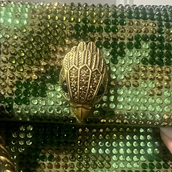 Kurt Geiger Kensington Green Beaded Chain Strap Bag - Picture 5 of 8